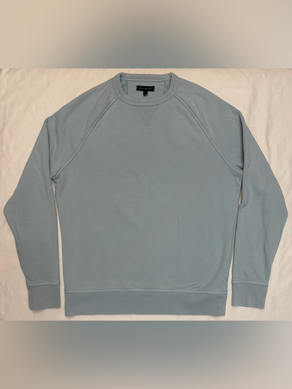 Banana Republic Men's French Terry Crewneck Sweater in Light Blue